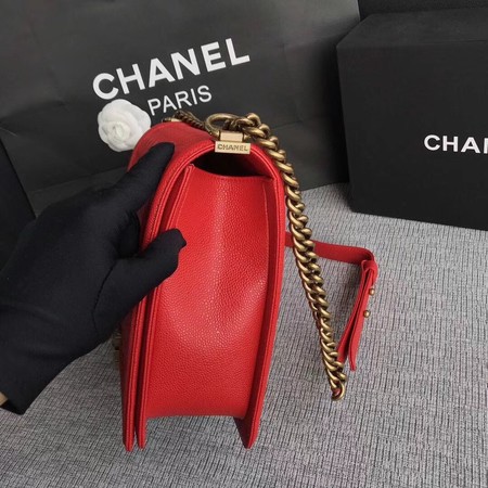 Boy Chanel Flap Shoulder Bag Red Original Cannage Pattern A67087 Gold