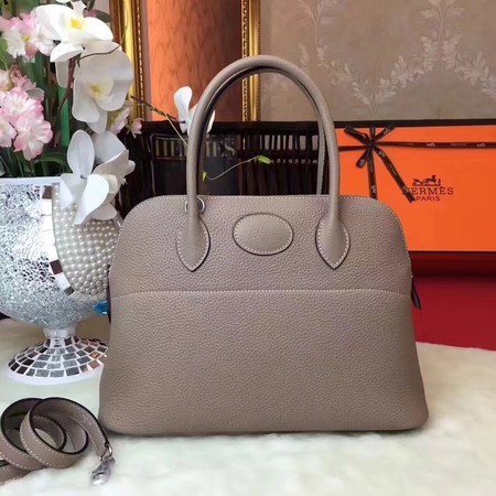 Hermes Bolide Original Leather Tote Bag B1007 Lightgrey