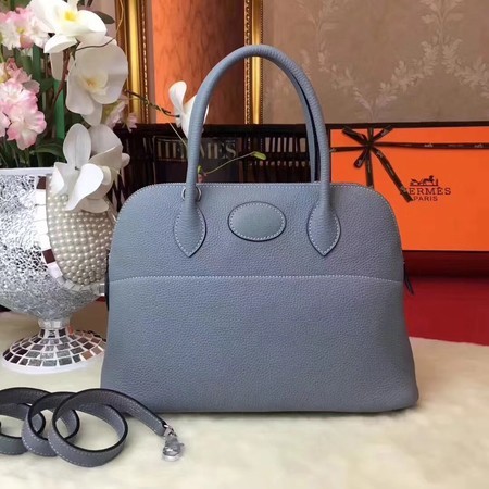 Hermes Bolide Original Leather Tote Bag B1007 Skyblue