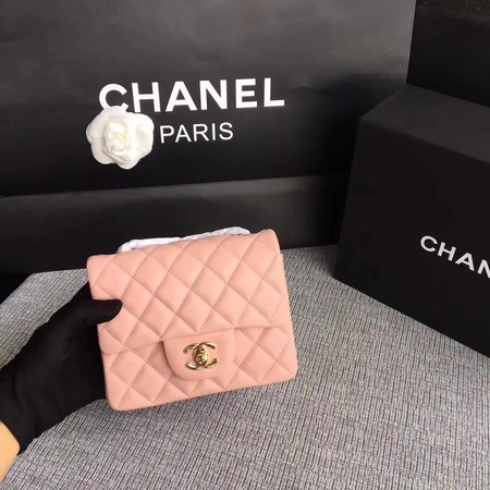 Chanel Classic Flap Bag original Sheepskin Leather 1115 pink gold chain