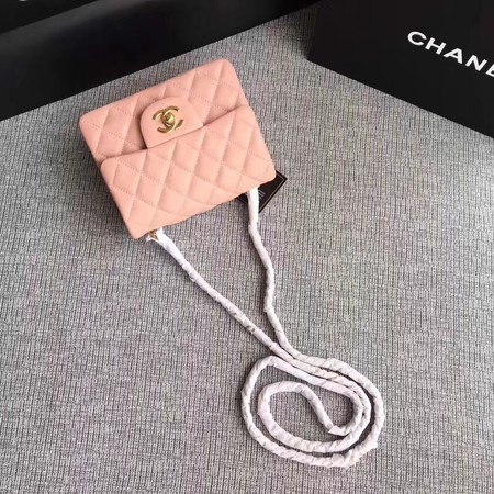 Chanel Classic Flap Bag original Sheepskin Leather 1115 pink gold chain