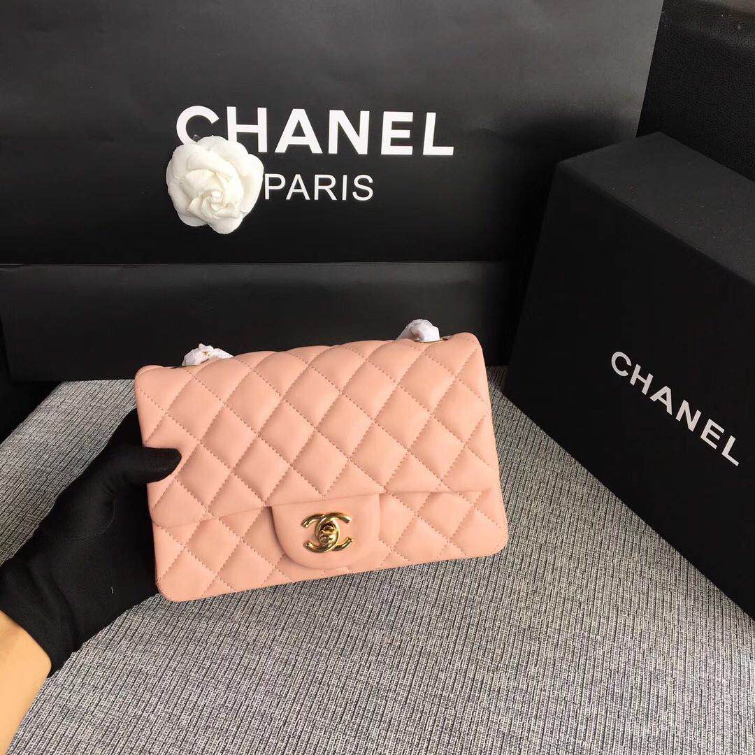 Chanel Classic Flap Bags Red Original Sheepskin Leather 1116 pink