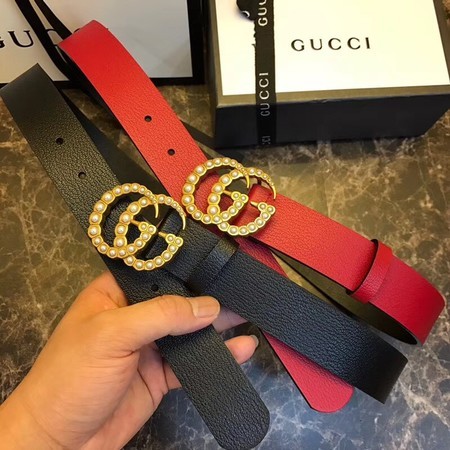 Gucci 30MM Leather Belt 414524 Red&Black