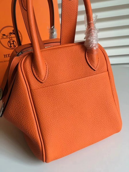 Hermes Lindy Original Togo Leather Bag 5086 Orange