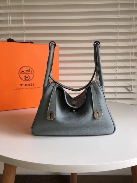 Hermes Lindy Original Togo Leather Bag 5086 Skyblue