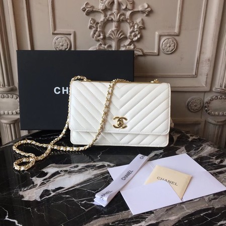 Chanel WOC Original Sheepskin Leather Shoulder Bag 33814 Offwhite