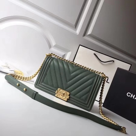 Boy Chanel Original Cannage Patterns Bag 67086 Green