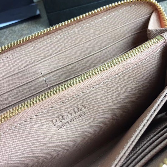 Prada Saffiano Leather Large Zippy Wallets 1MH317 pink