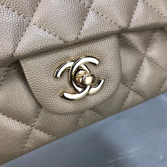 Chanel Original Caviar Leather Flap cross-body bag CF1116 gold Gold chain