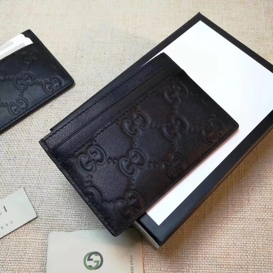 Gucci Signature leather card case 233168 black