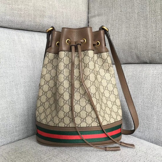 Gucci GG Supreme Canvas Shoulder Bag 504441 brown