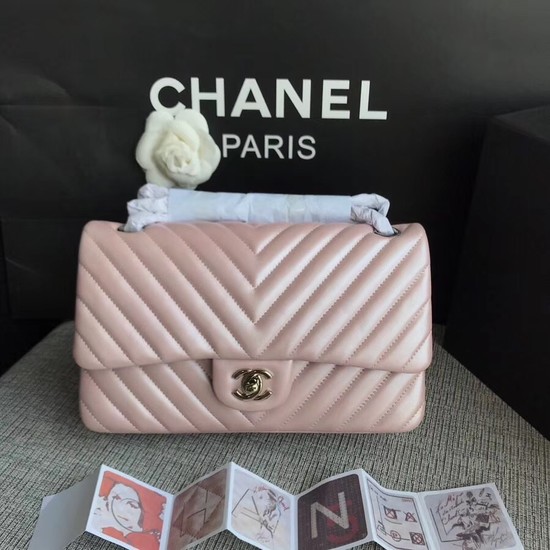 Chanel Classic original Sheepskin Leather Shoulder Bag 1112V pink silver chain