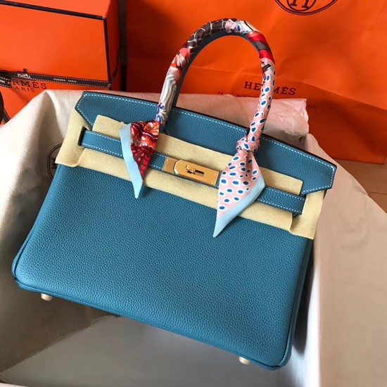 Hermes Birkin Tote Bag Original Togo Leather BK35 blue