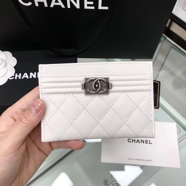 BOY CHANEL Card Holder A84431 White