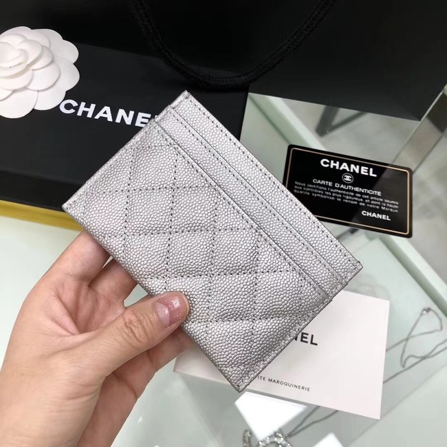 BOY CHANEL Card Holder A84431 silver