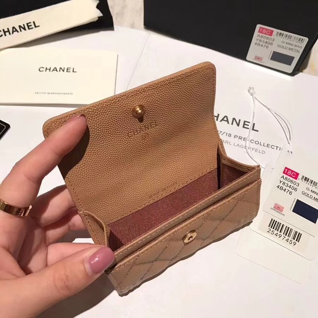 BOY CHANEL Card Holder A80603 Camel