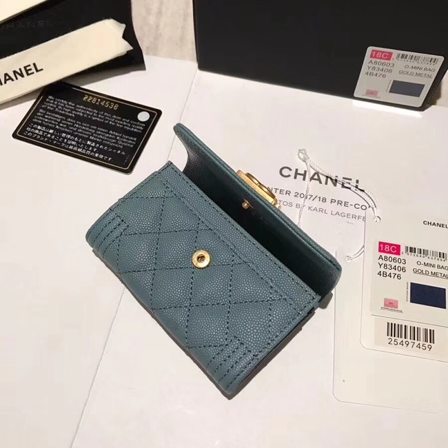 BOY CHANEL Card Holder A80603 blue