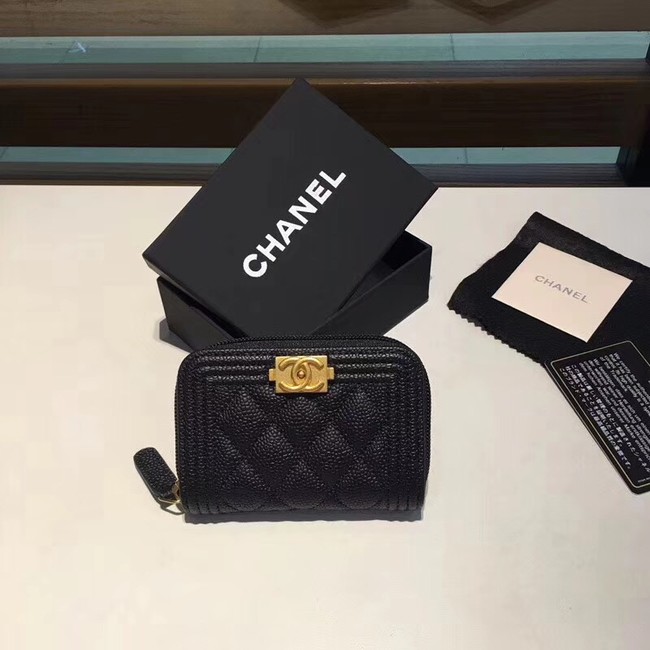 BOY CHANEL Coin Purse A80602 black