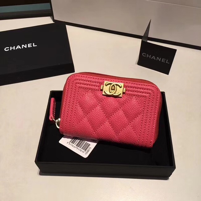 BOY CHANEL Coin Purse A80602 rose