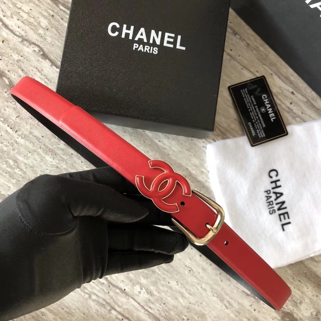 Chanel Original Calf leather Belt 56989 red