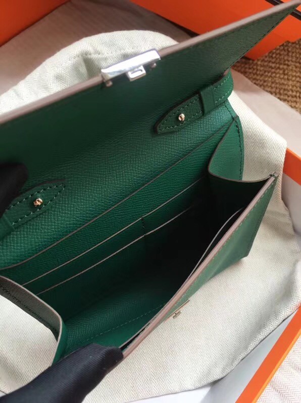 Hermes Clutch Epsom calfskin H0589 green