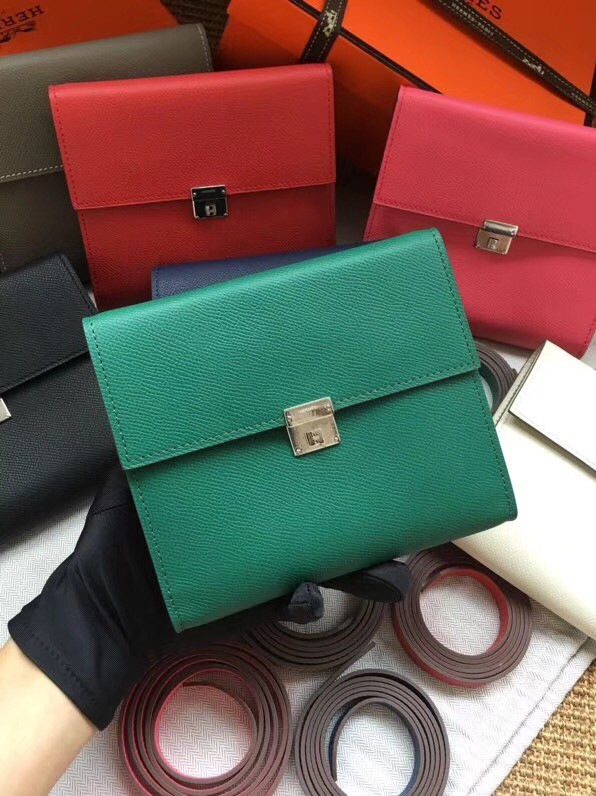 Hermes Clutch Epsom calfskin H0589 green