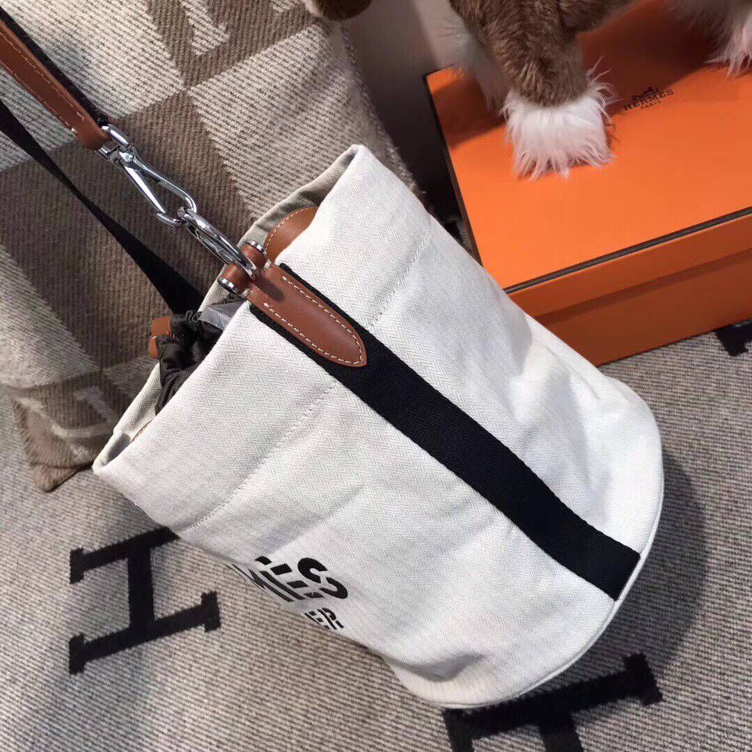 Hermes H Sac De Pansage Canvas HS18237 White