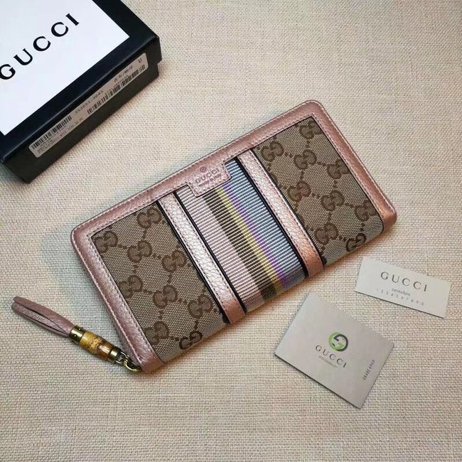 Gucci GG canvas zipper wallet 353651 pink