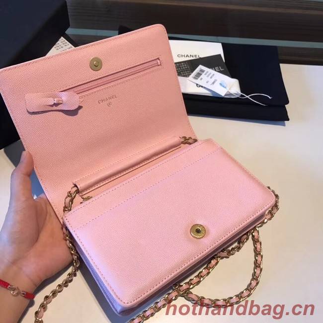 BOY CHANEL Original Wallet on Chain A80287 Pink