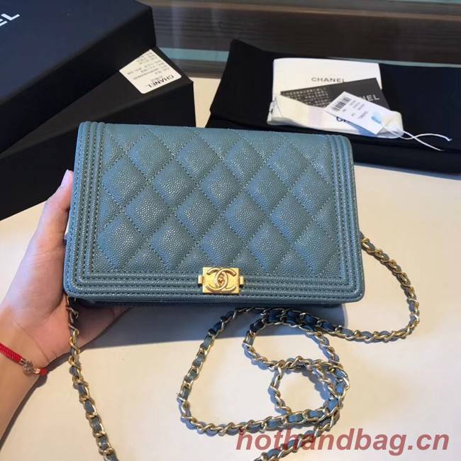 BOY CHANEL Original Wallet on Chain A80287 blue