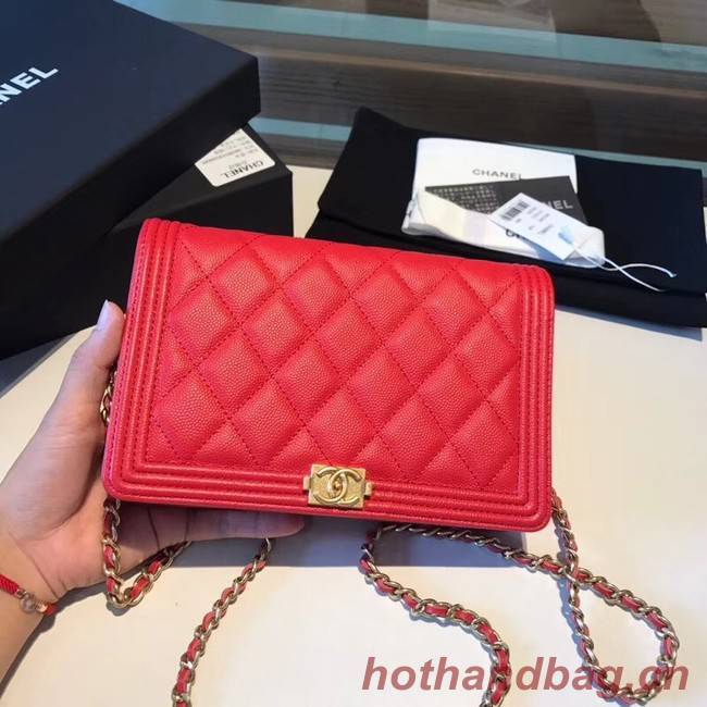 BOY CHANEL Original Wallet on Chain A80287 red