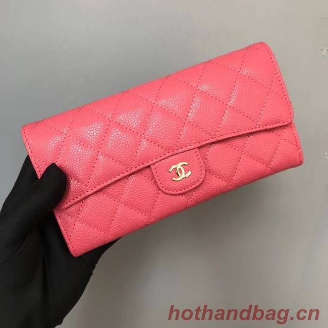 Chanel Classic Flap Wallet A31506 rose Gold-Tone Metal