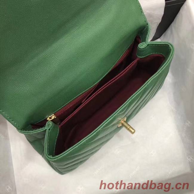 Chanel Small Flap Bag with Top Handle A92990 green