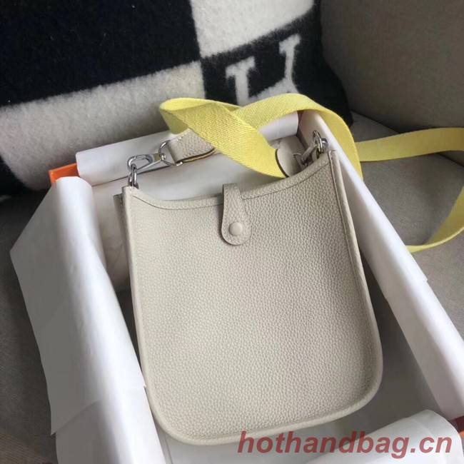 Hermes Evelyne original togo leather mini Shoulder Bag H15698 light gray