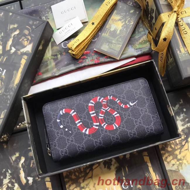 Gucci GG Supreme zip around wallet 451273 black