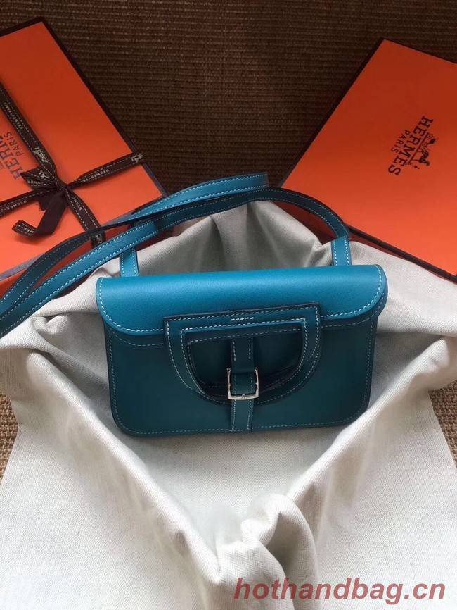 Hermes Original Halzan mini bag H069523 bleu zanzibar