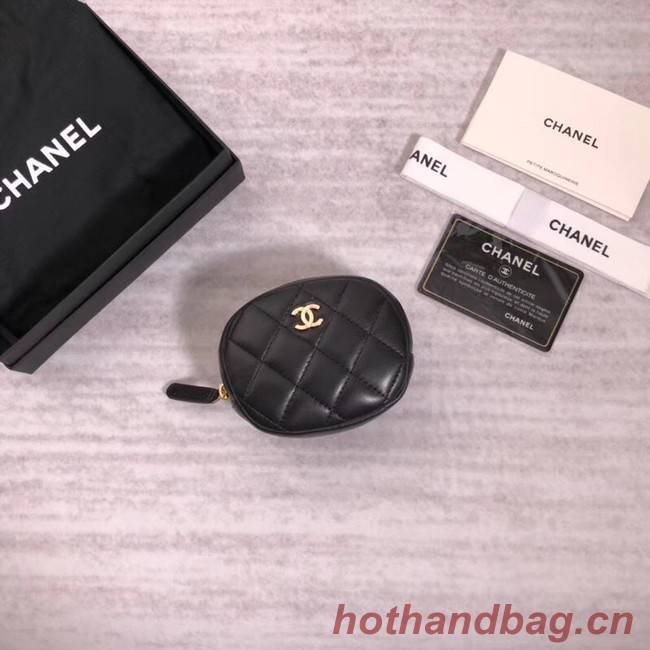 Chanel Coin Purse Lambskin & Gold-Tone Metal A68995 black