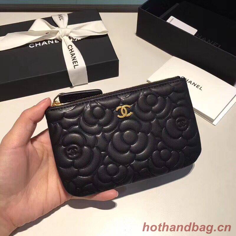 Chanel Sheepskin Leather 2256 Wallet Black