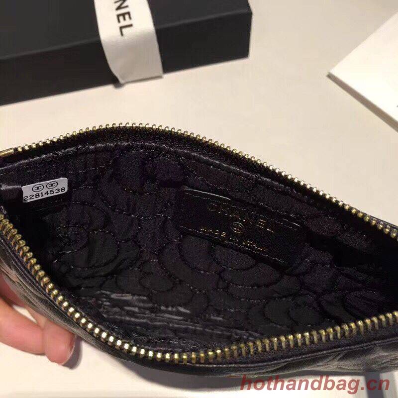 Chanel Sheepskin Leather 2256 Wallet Black