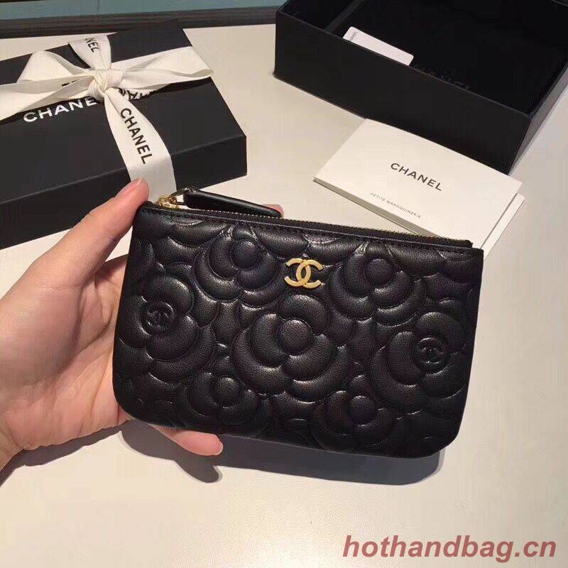 Chanel Sheepskin Leather 2256 Wallet Black