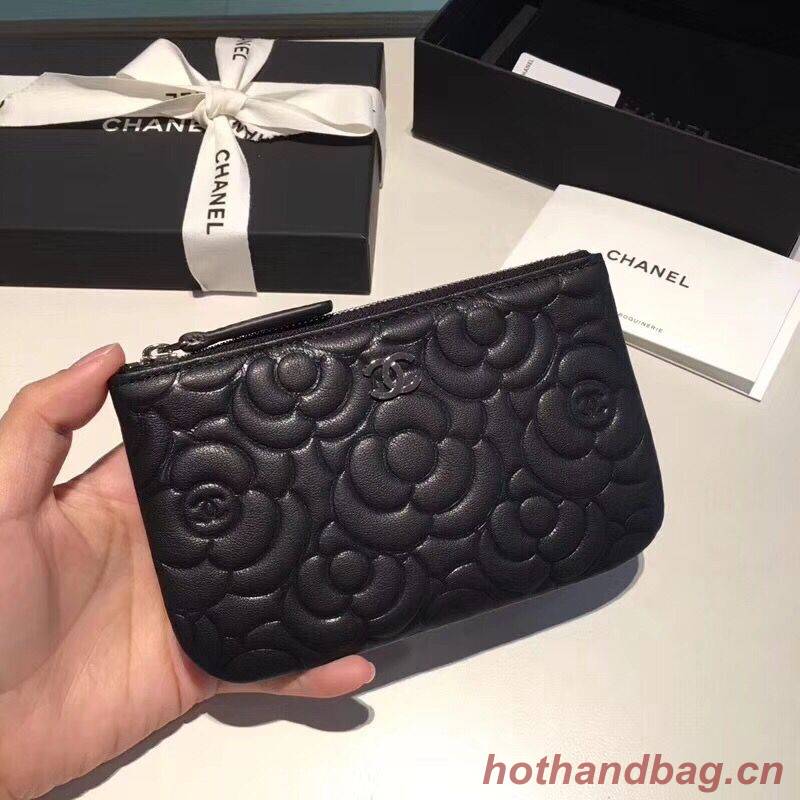 Chanel Sheepskin Leather 2256 Wallet Black