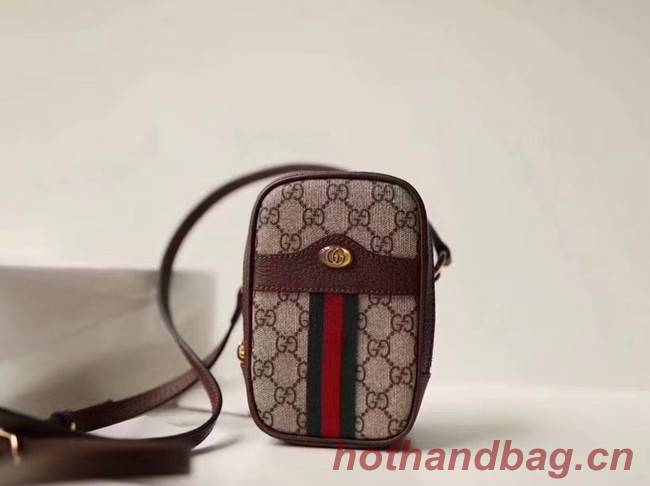 Gucci GG canvas mini shoulder bag 546595 brown