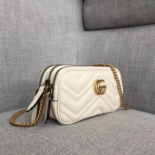 Gucci GG Marmont mini chain bag 546581 white