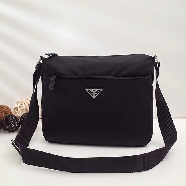 Prada Nylon and leather shoulder bag BT0421 black