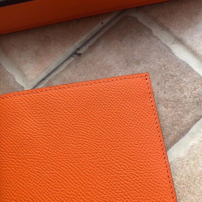 Hermes espom leather Wallet H2296 orange