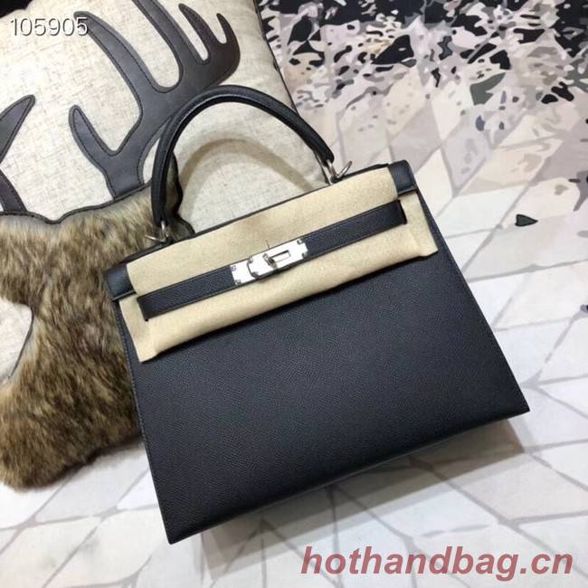 Hermes original Kelly Epsom Leather KL32 black