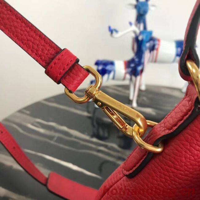 Prada Leather bucket bag 1BE018 red