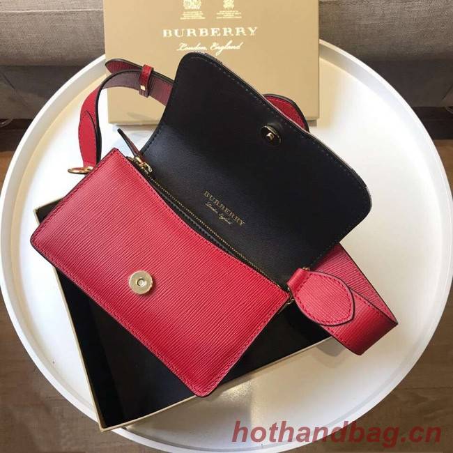 BURBERRY Hampshire vintage check leather cross-body bag 24581 red