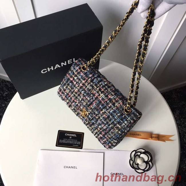 Chanel classic handbag Tweed Braid & Gold-Tone Metal A01112-3