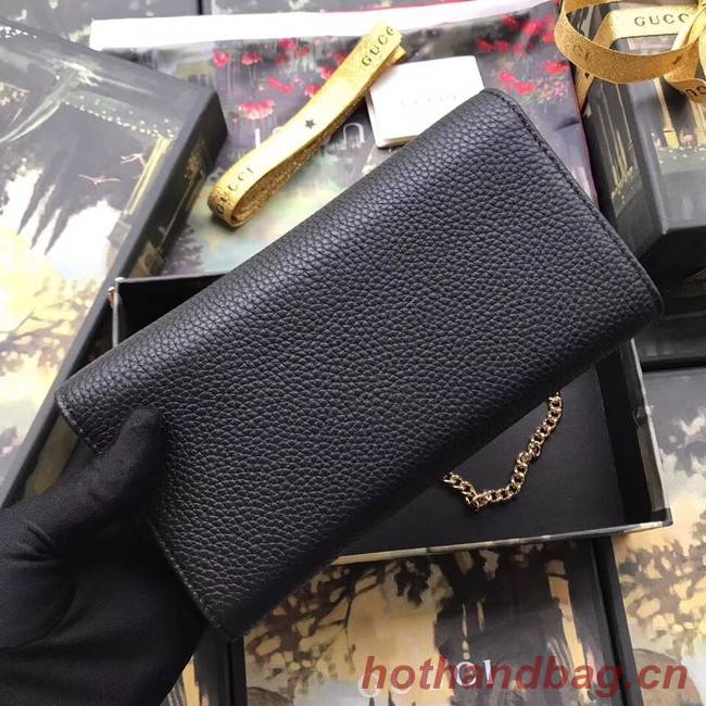 Gucci GG Marmont leather chain wallet 546585 black